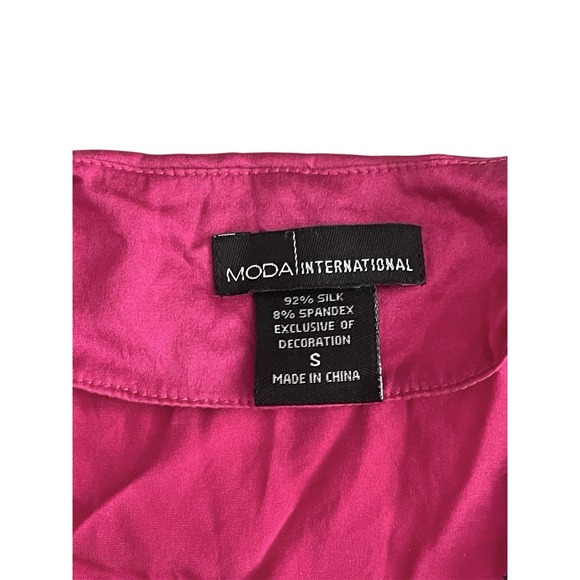 Vintage Moda International Y2k Pink Silk Stretch Lace Trim Babydoll Coquette Top - Picture 12 of 12